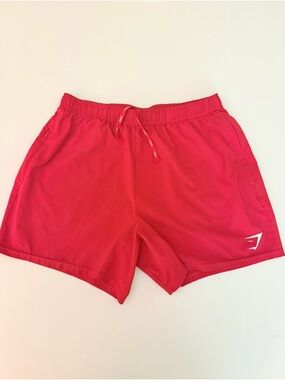 Gymshark Men's Bright Red Athletic Shorts — Large